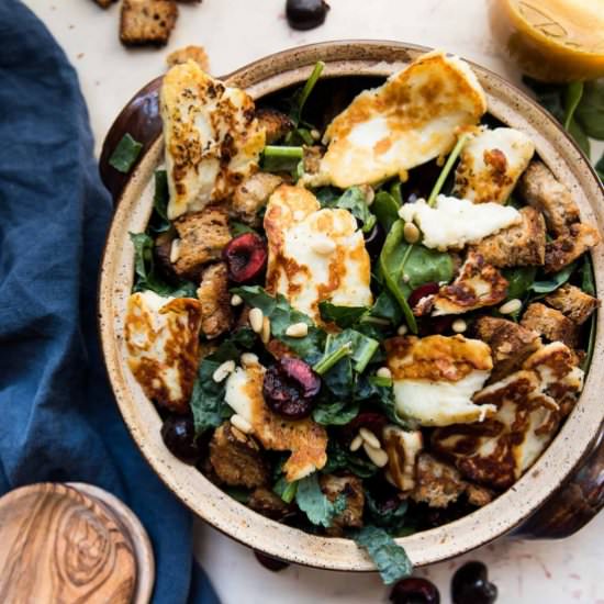 Fried Halloumi and Cherry Salad - Recipe photo by hungerthirstplay