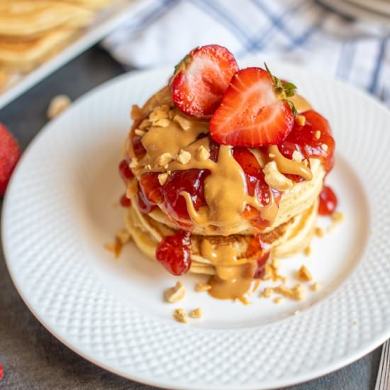 Peanut Butter Pancakes - Recipe photo by amindfullmom