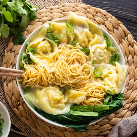 Wonton and Egg Noodle Soup - Recipe photo by WokandKin