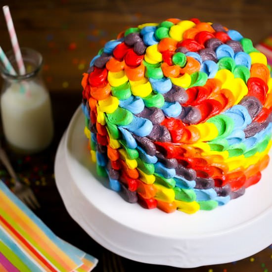 Rainbow Layer Cake - Recipe photo by whatshouldimakefor