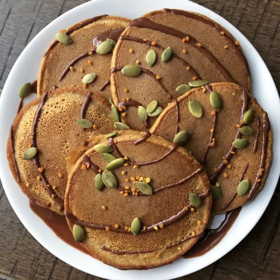 Pumpkin Cassava Pancakes - Recipe photo by bakeitpaleo