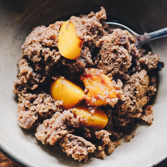 Gluten-Free Vegan Peach Cobbler - Recipe photo by moon and spoon and yum.