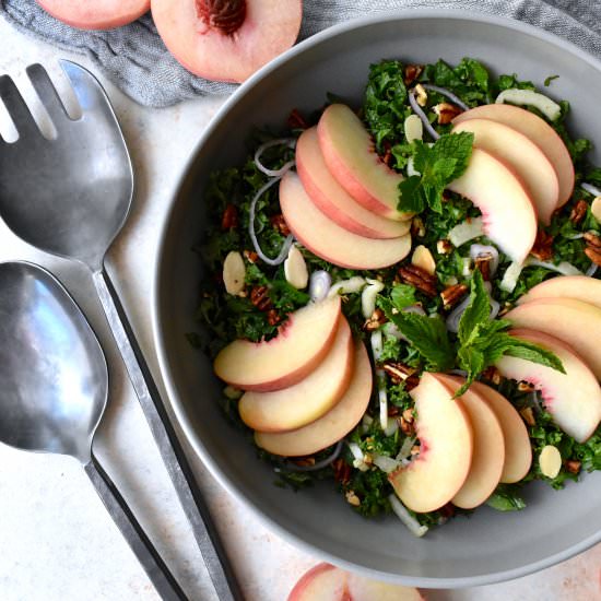 White Peach & Kale Salad - Recipe photo by toopreciousforprocessed