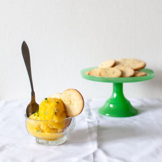 Mango Sorbet with Lemon Cookies - Recipe photo by Nordic Provisions