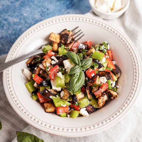 Roasted eggplant salad - Recipe photo by tastyandfrenchy