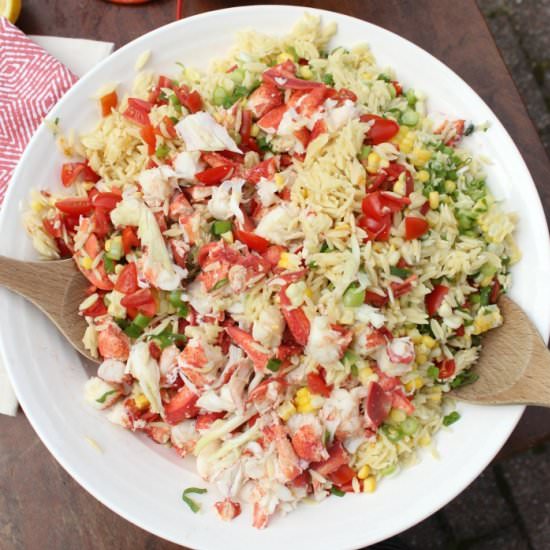Lobster Orzo Pasta Salad - Recipe photo by Family Table Treasures