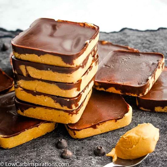 Keto Chocolate Peanut Butter Bars - Recipe photo by iSaveA2Z
