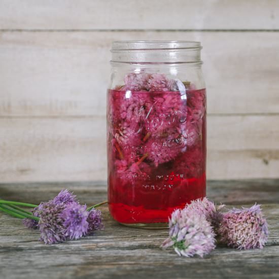 Chive Blossom Vinegar - Recipe photo by theprairiehomestead