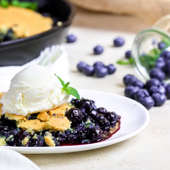Blueberry Mint Cornbread Cobbler - Recipe photo by SprinklesandSeaSalt