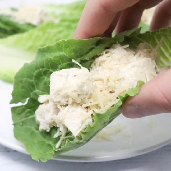 Chicken Caesar Lettuce Cups - Recipe photo by simplylowcal