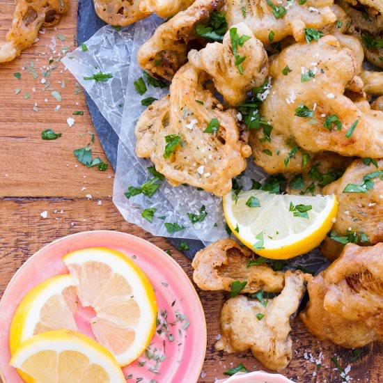 Beer-Battered Oyster Mushrooms - Recipe photo by whoneedssalad
