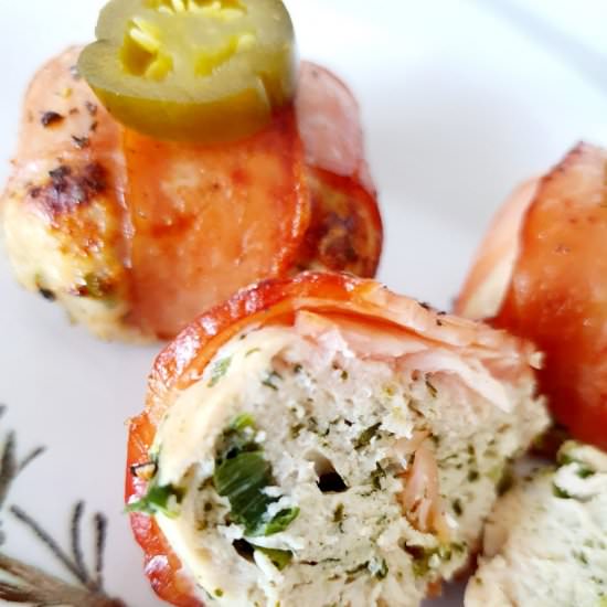 Keto Bacon Wrapped Chicken Meatball - Recipe photo by Naughty and Nice Kitchen