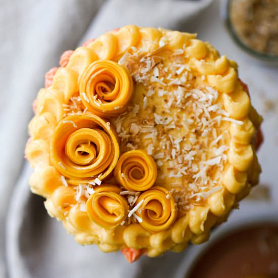 Coconut Cake with Mango Buttercream - Recipe photo by EatChoFood