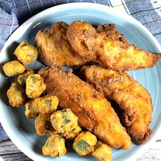 Fried Chicken Tenders and Okra - Recipe photo by deana_evans