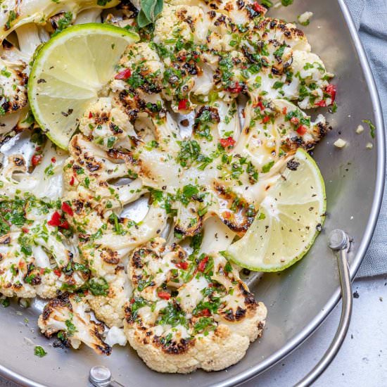 CHIMICHURRI GRILLED CAULIFLOWER STE - Recipe photo by healthyfitnessmeals
