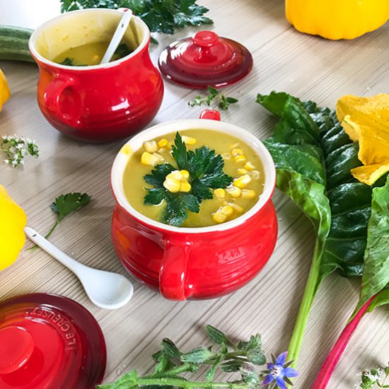 Summery Patty Pan Soup (vegan) - Recipe photo by The Tiny Vegan Life