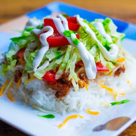 Okinawan Taco Rice - Recipe photo by theJapantry
