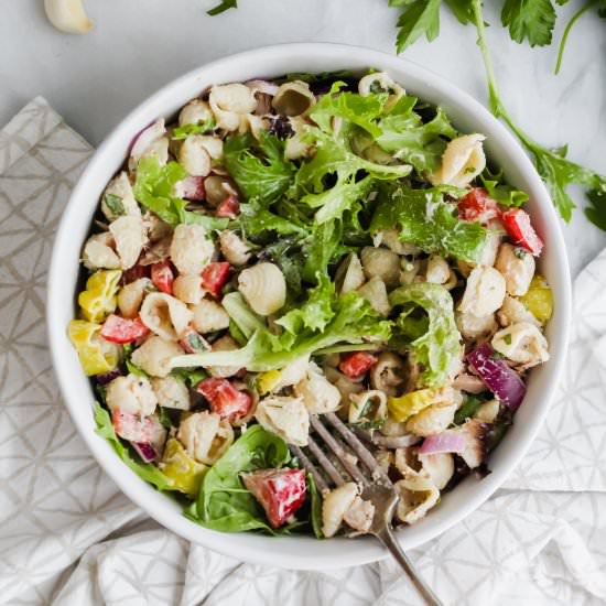 Loaded Tuna Pasta Salad - Recipe photo by ourbalancedbowl