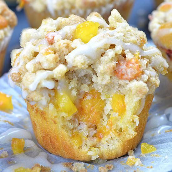 Peach Crumb Muffins - Recipe photo by omgchocolatedesserts