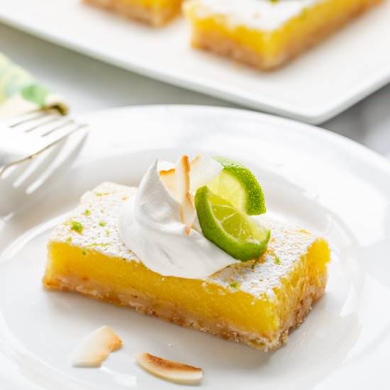 Coconut Key Lime Bars - Recipe photo by Savingroomfordessert