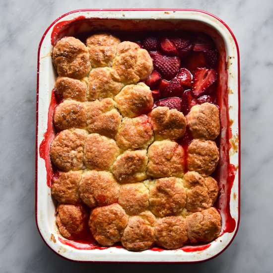 Gluten free strawberry cobbler - Recipe photo by georgeats