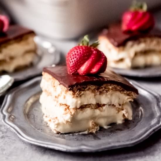 NO-BAKE CHOCOLATE ECLAIR CAKE - Recipe photo by houseofnasheats