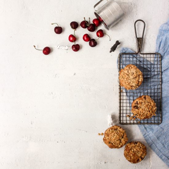 Cherry Rye Muffins - Recipe photo by meandthemoose