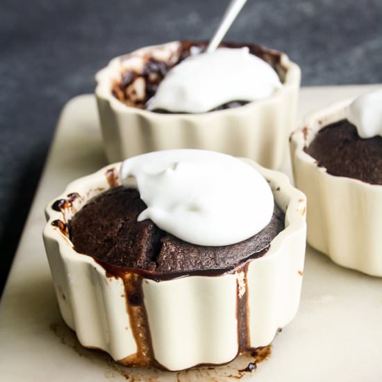 Chocolate Self Saucing Puddings - Recipe photo by The Desserted Girl
