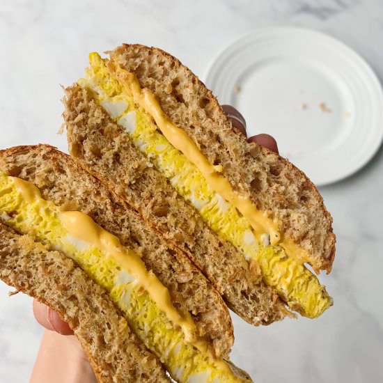 THREE INGREDIENT Breakfast Sandwich - Recipe photo by Donut Worry Be Healthy
