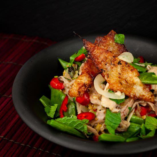 Tom Kha Gai bean and chicken salad - Recipe photo by InJohnnysKitchen