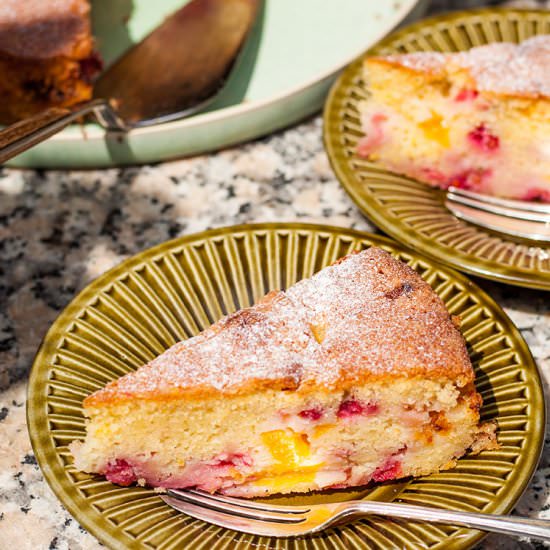 Peach and Redcurrant Cake - Recipe photo by Recipe Crumbs