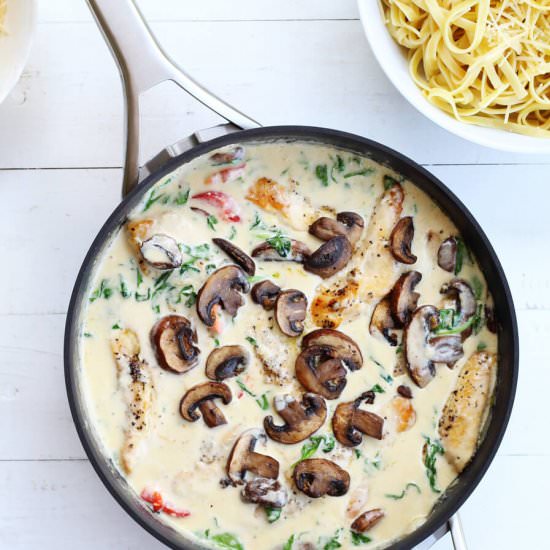 Creamy Garlic Mushroom Chicken - Recipe photo by Buy This Cook That