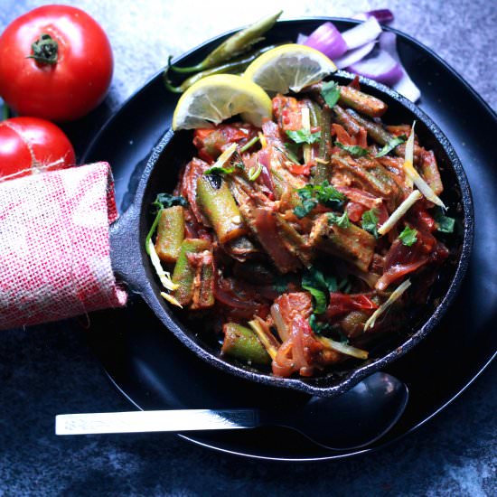 Okra | Bindi Masala - Recipe photo by amomscookbook