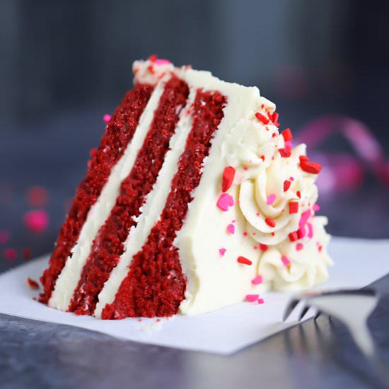 Low-Carb Red Velvet Cake - Recipe photo by Lila Ruth Grain Free