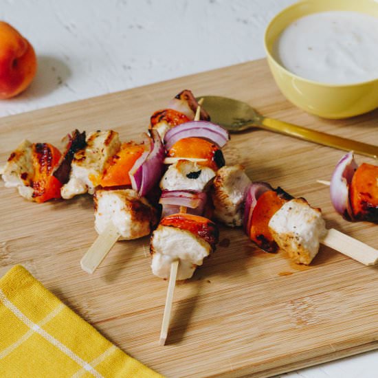 chicken peach kebabs (in german) - Recipe photo by yellowgirl