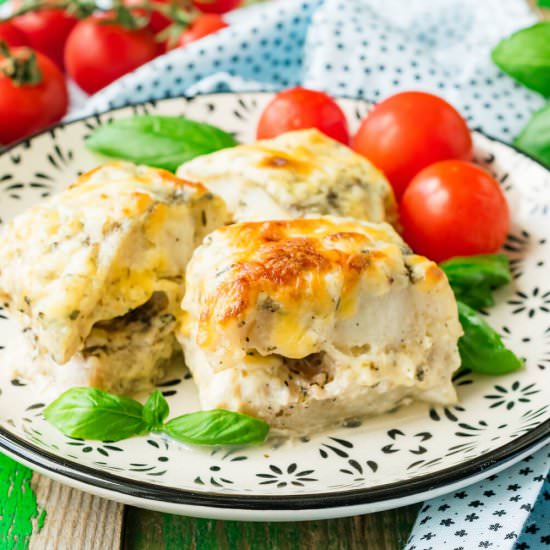 Baked Pollock with Bechamel Sauce - Recipe photo by niftyrecipe