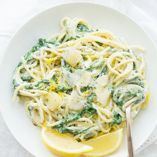 10-minute lemon ricotta pasta - Recipe photo by The clever meal