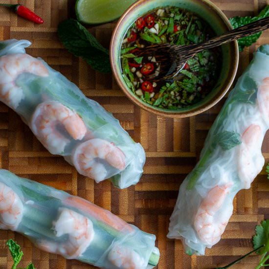 Summer Rolls with Chili Lime Sauce - Recipe photo by Healthy World Cuisine
