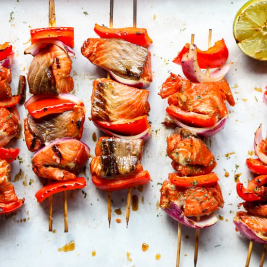 Grilled Asian Salmon Kebabs - Recipe photo by the food blog