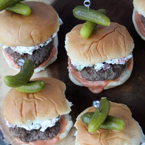 Dill Pickle Dip Sliders - Recipe photo by waystomyheart