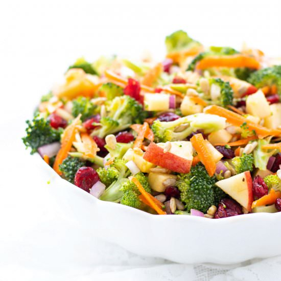 No-Mayo Broccoli Apple Salad - Recipe photo by Hauteandhealthy