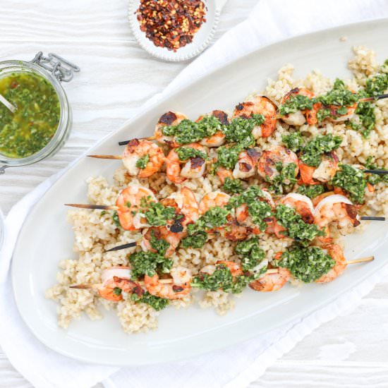 Grilled Shrimp with Chimichurri - Recipe photo by jennyrawn