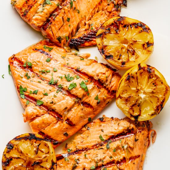Marinated & Grilled Salmon Recipe - Recipe photo by Savingroomfordessert