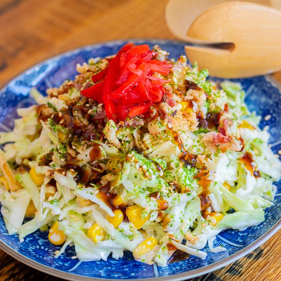 Japanese Okonomiyaki Coleslaw - Recipe photo by theJapantry