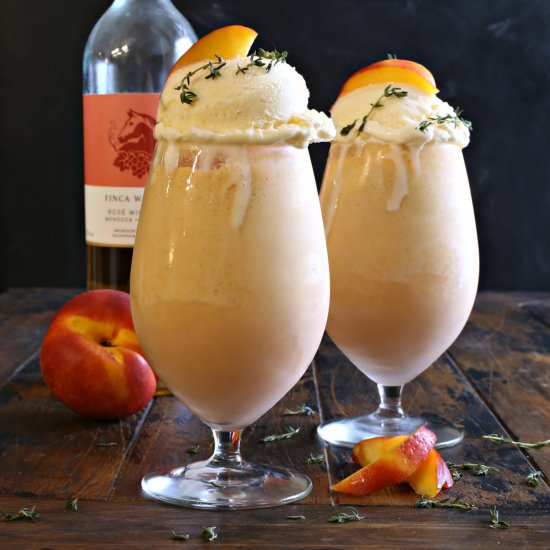 Nectarine Frose' Float - Recipe photo by Hungry Couple