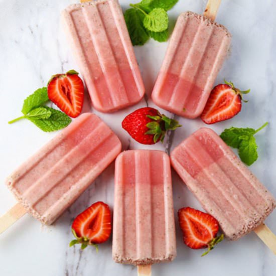 Strawberry Mint Popsicles - Recipe photo by Tastefulventure