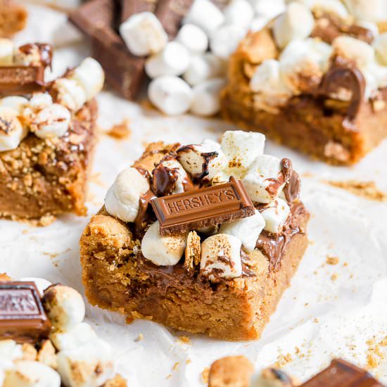 Peanut Butter S'mores Blondies - Recipe photo by SprinklesandSeaSalt