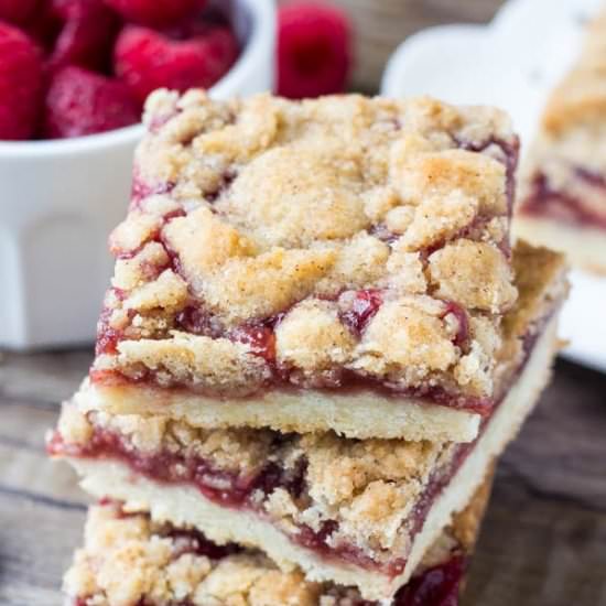 RASPBERRY CRUMBLE BARS - Recipe photo by sweetbasil