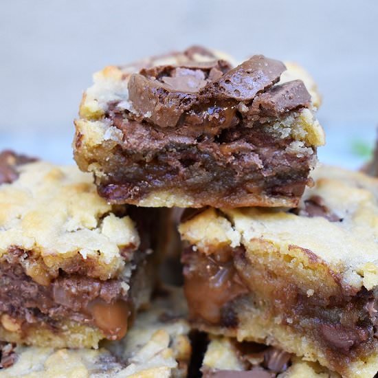 Rolo Cookie Bars - Recipe photo by lightscamerabake
