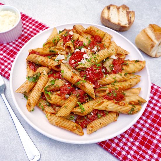 Roasted Cherry Tomato Penne - Recipe photo by anothertablespoon